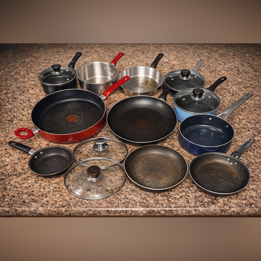 Cookware Bundle Pots Pans Skillets Sauce Pans Lids Mixed Set